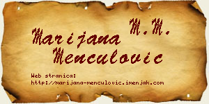 Marijana Menčulović vizit kartica